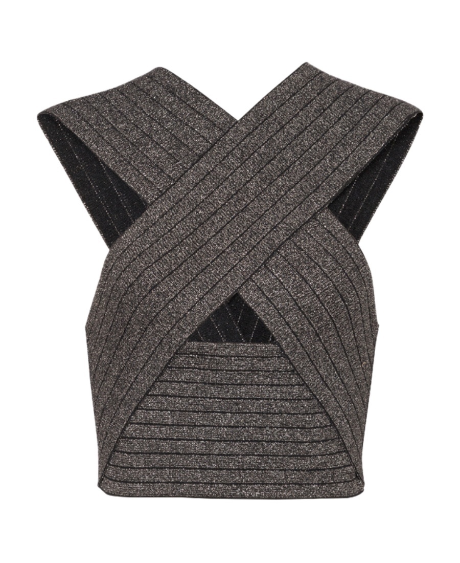 BALMAIN STRIPED KNIT TOP