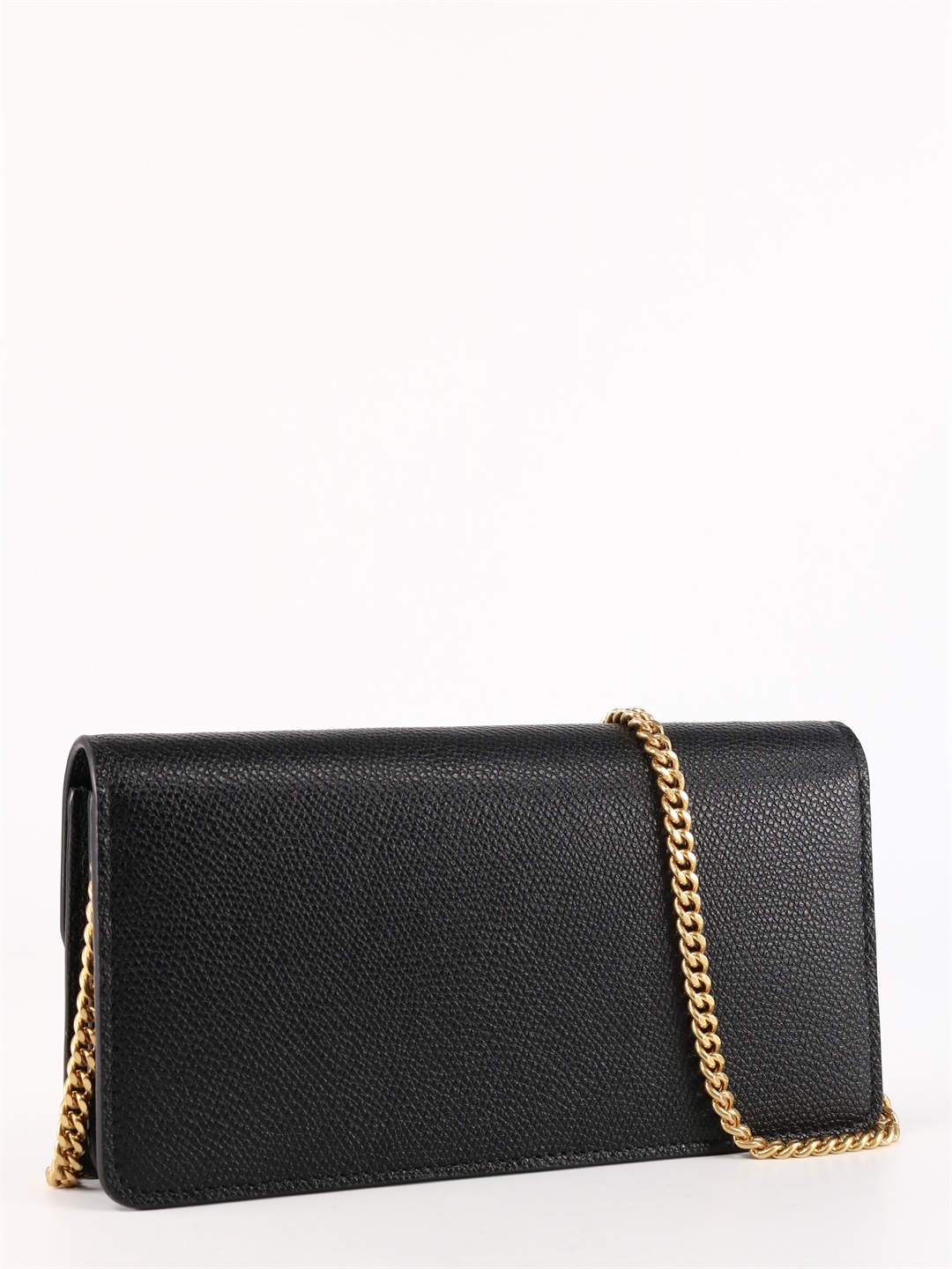 VALENTINO GARAVANI VLOGO SIGNATURE GRAINY CALFSKIN WALLET WITH CHAIN