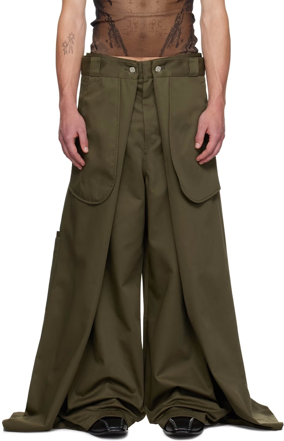Jean Paul Gaultier Low-rise Casual Pants In Green