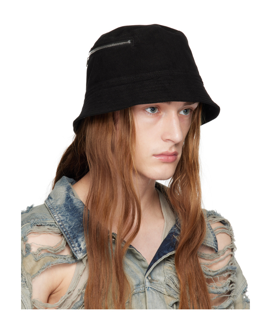 Rick Owens Drkshdw Black Pocket Gilligan Hat In Multicolor