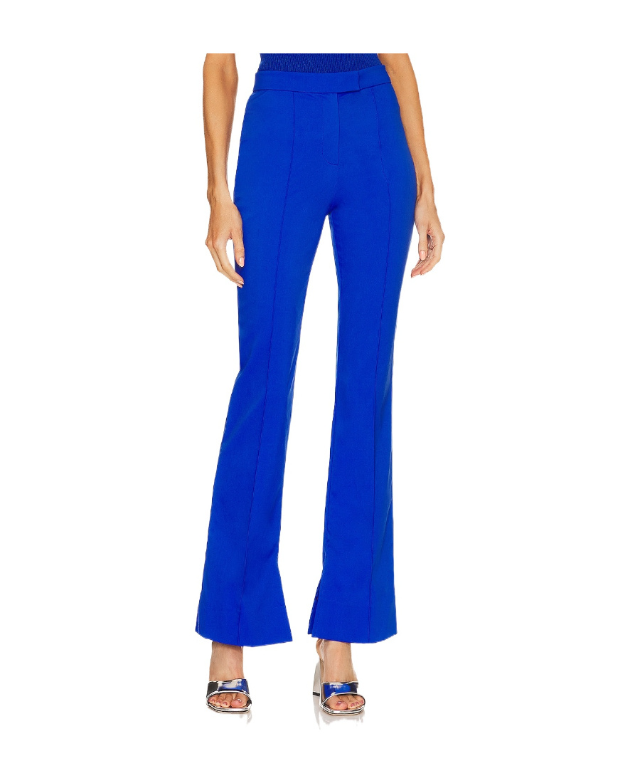 Jonathan Simkhai Carmine Flared Trousers In Blue