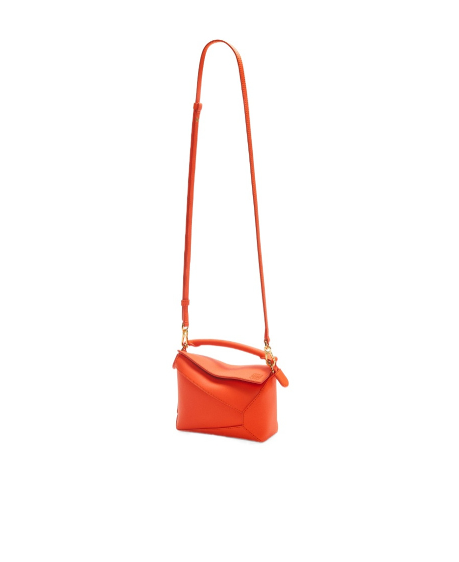Loewe Womens Vivid Orange Puzzle Mini Leather Cross-body Bag In Orange