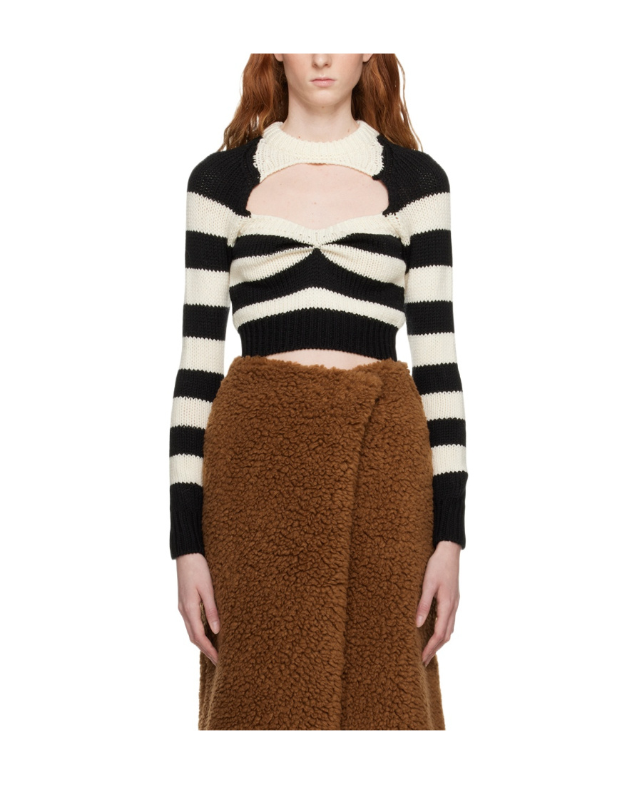 Marni Striped Virgin-wool Top In Brown