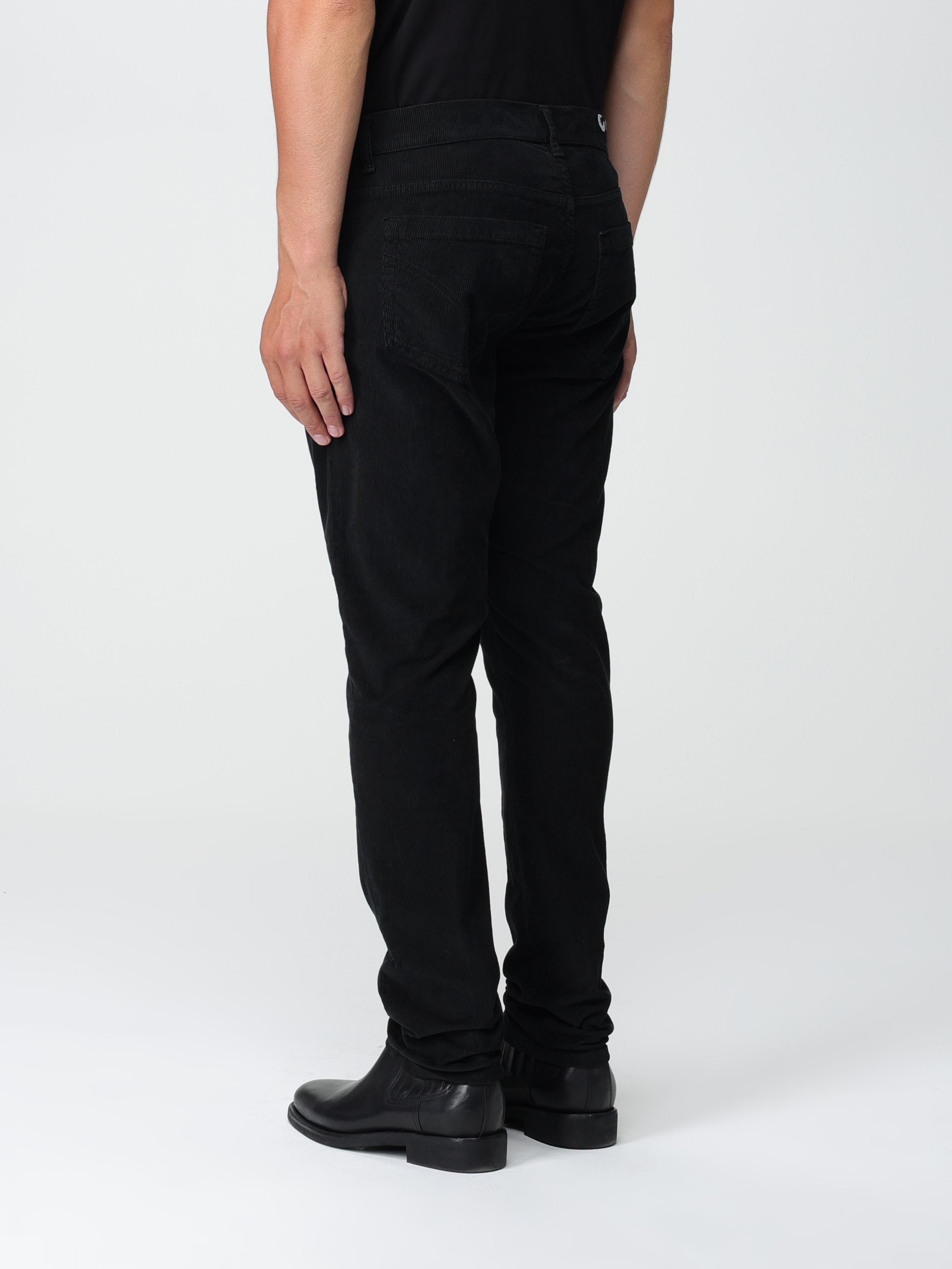 Dondup Slim-cut Corduroy Trousers In Black