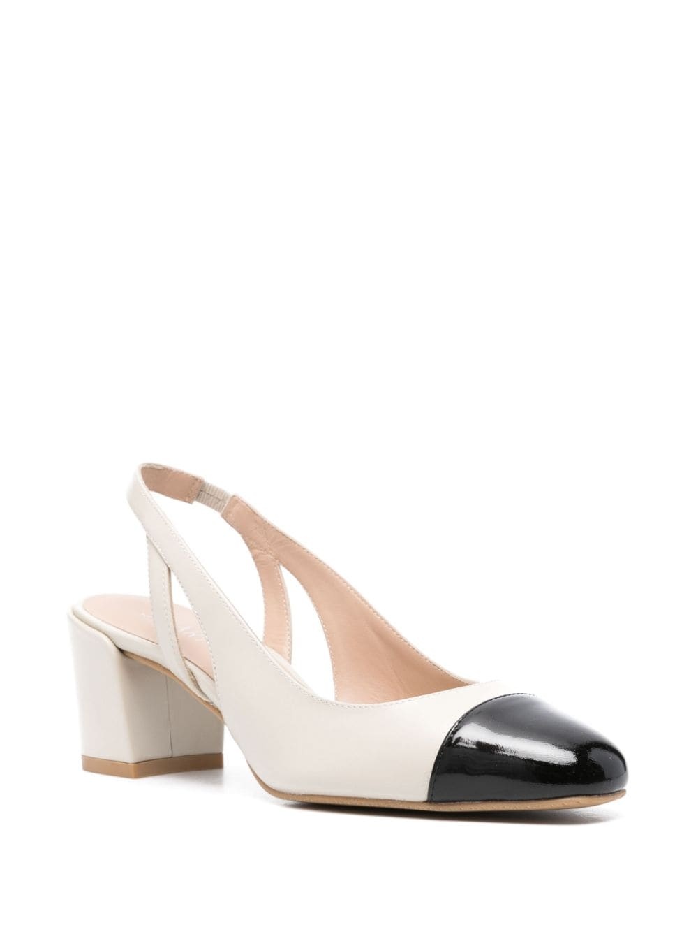Stuart Weitzman Sleek 50 Calf Leather Slingback Pumps In White