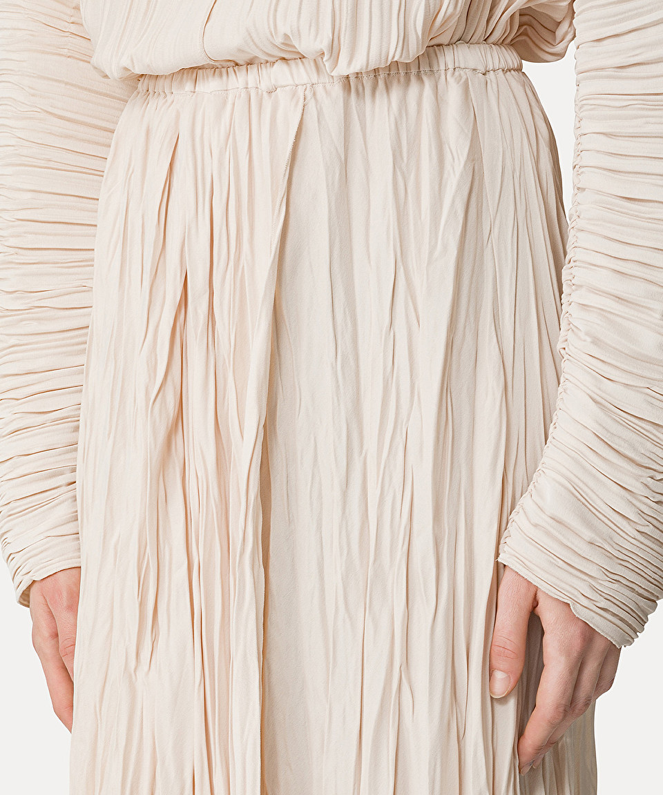 Shop Forte Forte Pleated Crepe Wrap Skirt In White