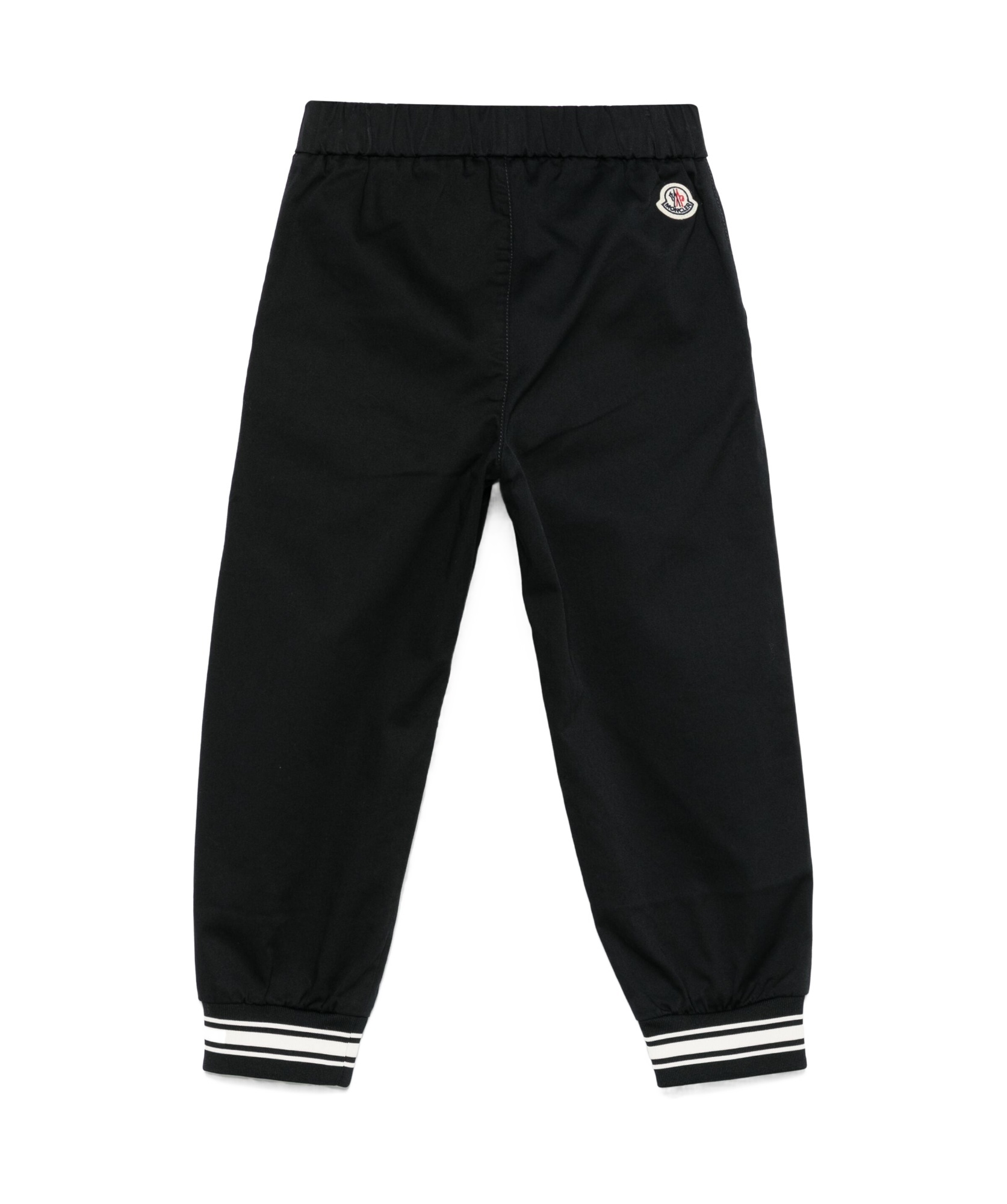 Moncler Logo-embroidered Trousers In Black