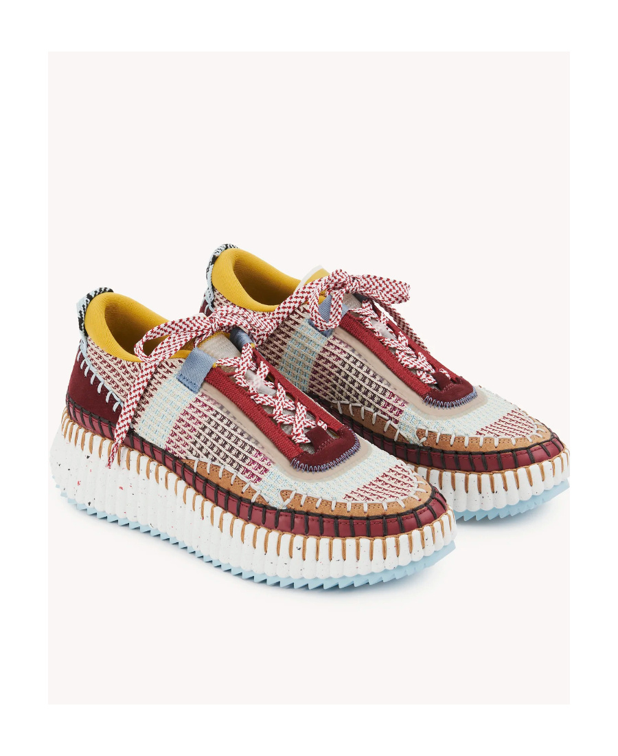 Chloé Nama Sneaker In Lower-impact Mesh In Multicolor