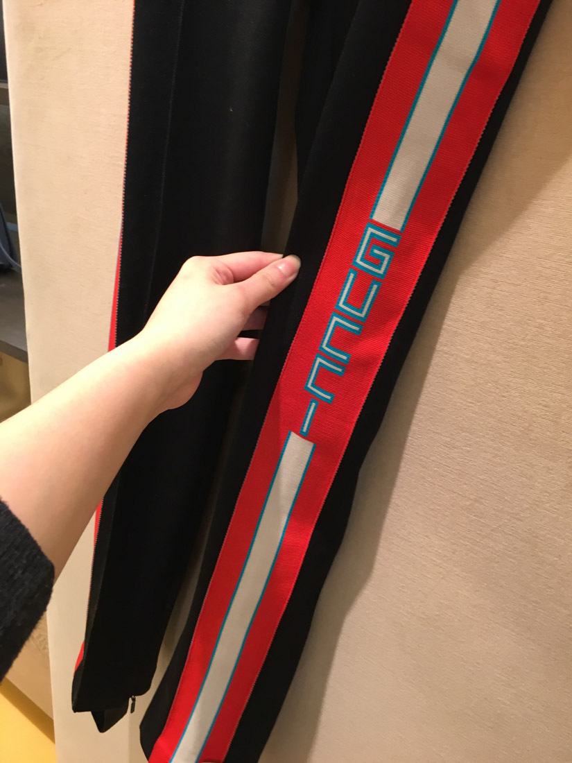 Gucci Technical Side Striped Foot Leggings In Black