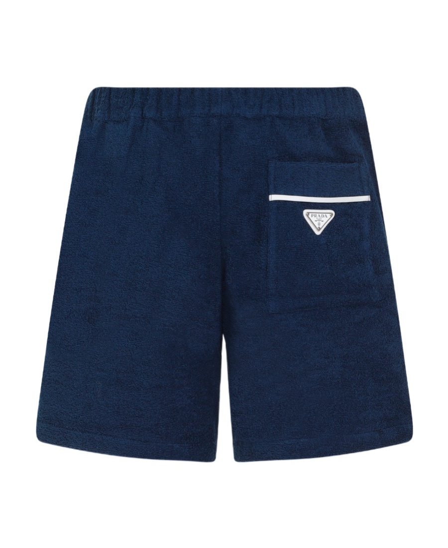 Prada Bermuda Shorts Terry Back Pocket In Blue