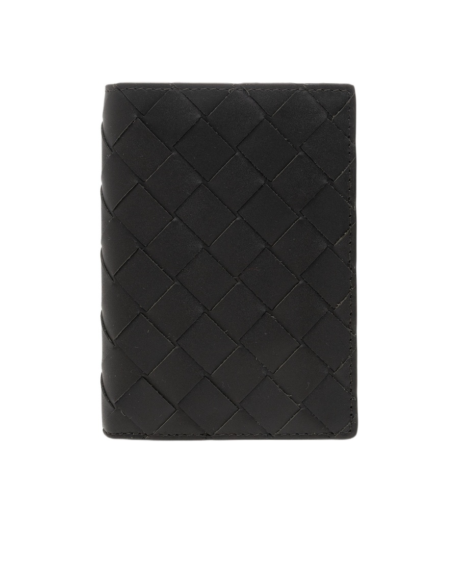 Bottega Veneta Intrecciato Medium Bi-fold Wallet With L-zip In Black