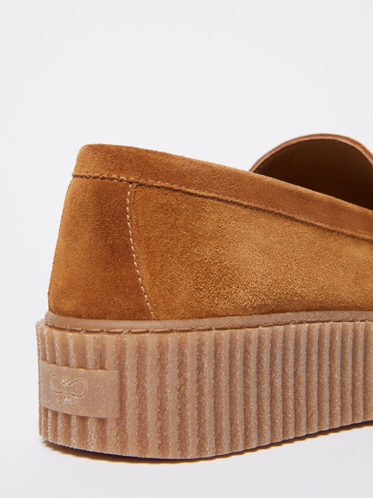 Weekend Max Mara Split Leather Moccasins In Brown