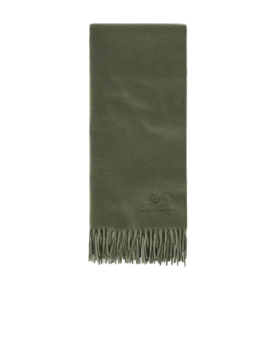 Loro Piana Fringed Cashmere Scarf In Green