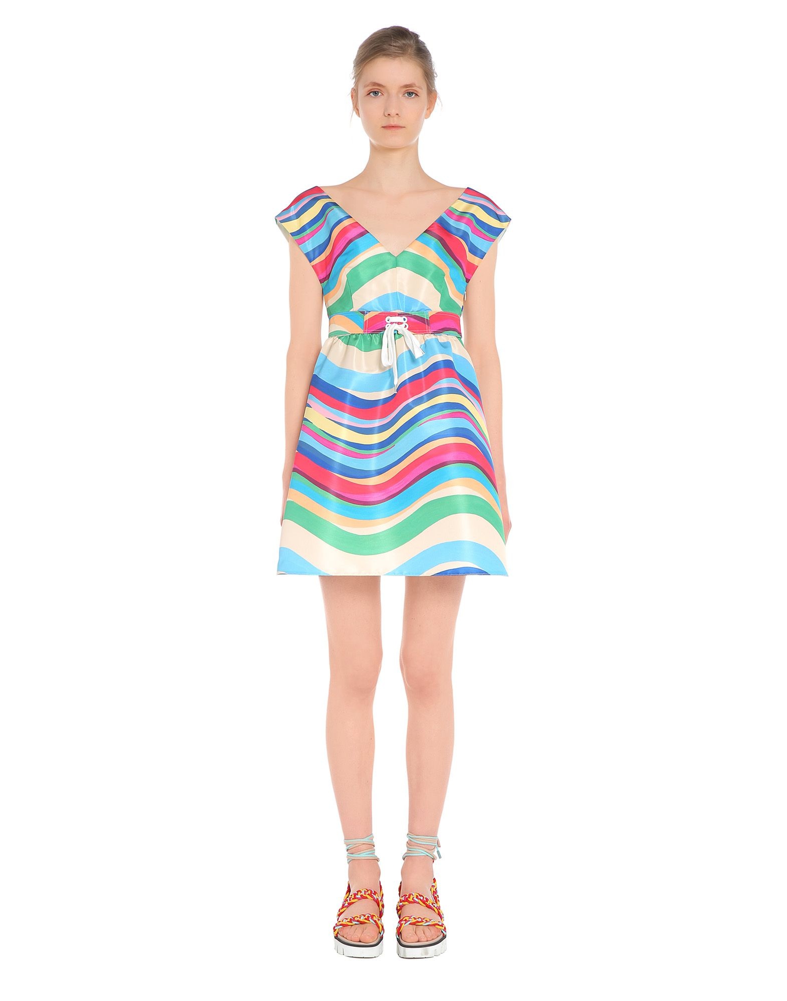 Red Valentino Printed Short-sleeved Dress In Multicolor