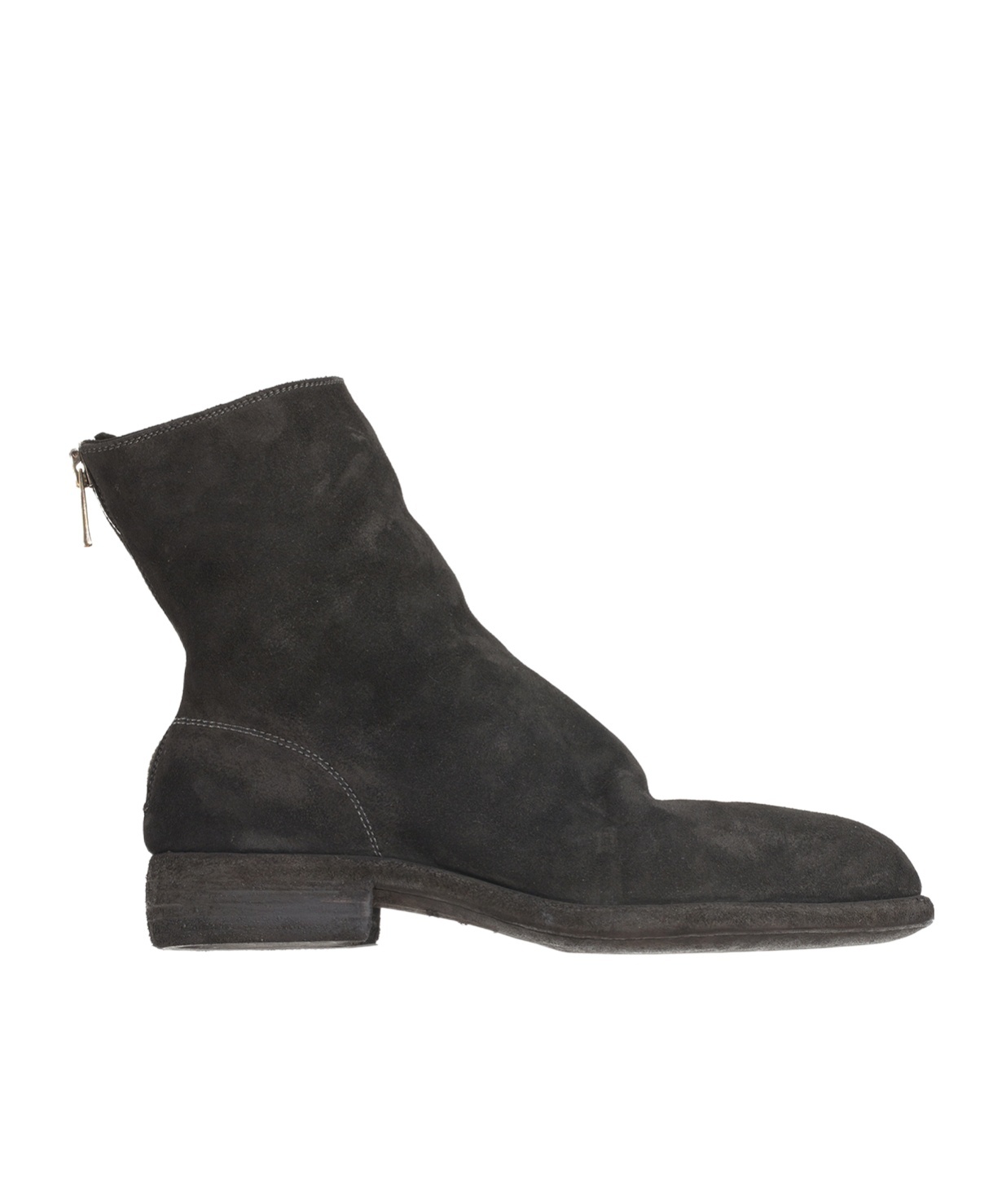 Guidi Back Zip Mid Boot Shoes In Black