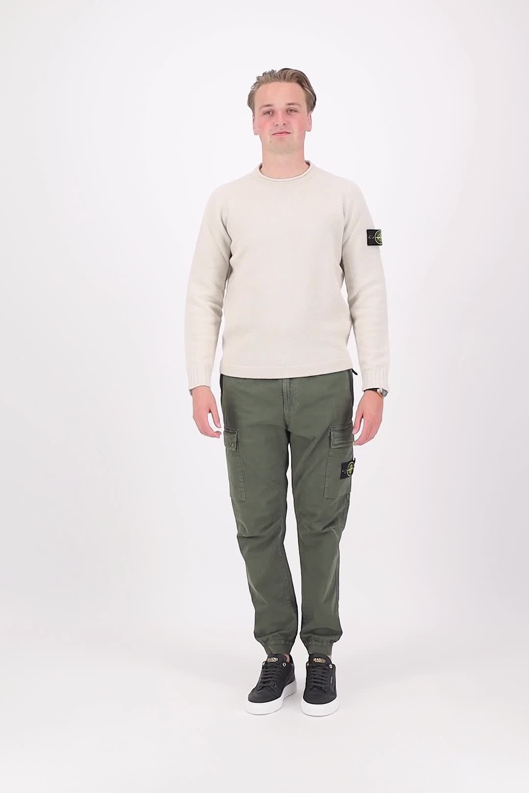 Stone Island 508a3 Maglia In Lana In White