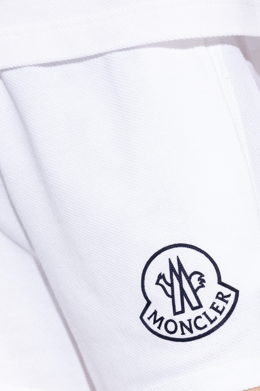 Moncler Drawstring Cotton Shorts In White