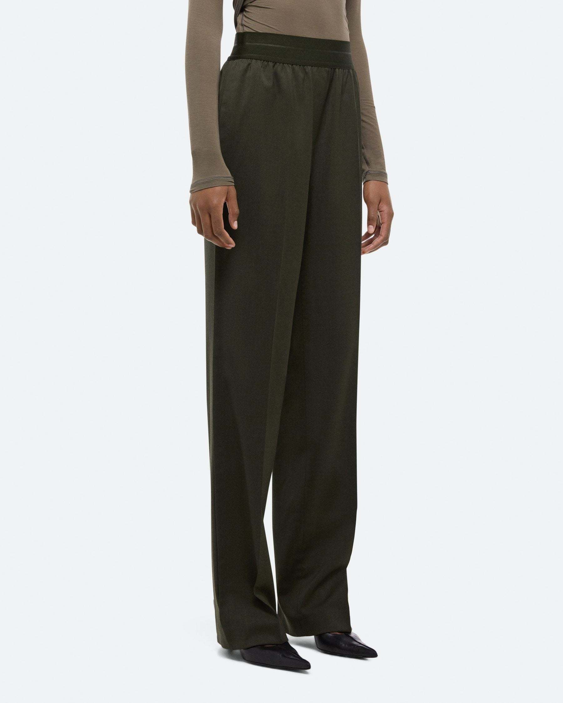 Helmut Lang Elastic Waist Casual Pants In Green