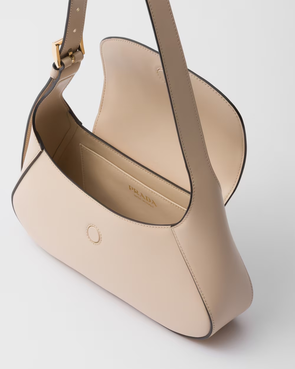 Prada Small Leather Shoulder Bag In Brown