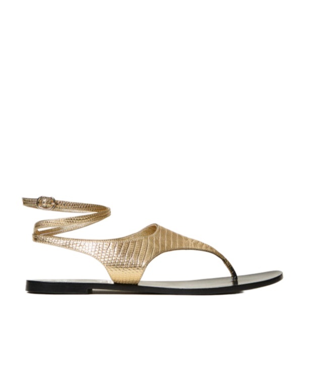 TWINSET METALLIC ANKLE-STRAP SANDALS