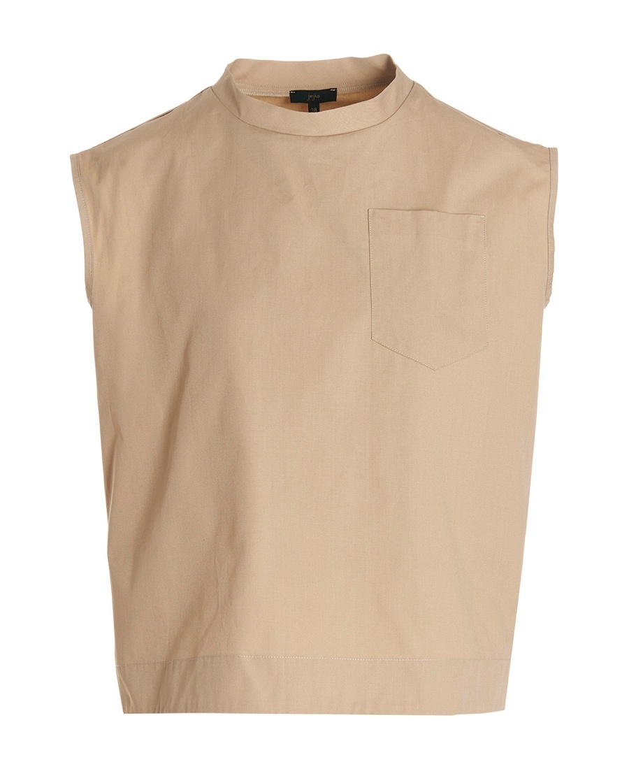 Jejia Sleeveless Blouse With Round Neck In Nude