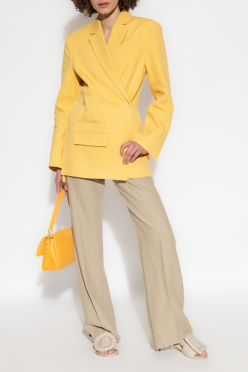 Jacquemus La Veste Tibau Crossover Blazer In Yellow
