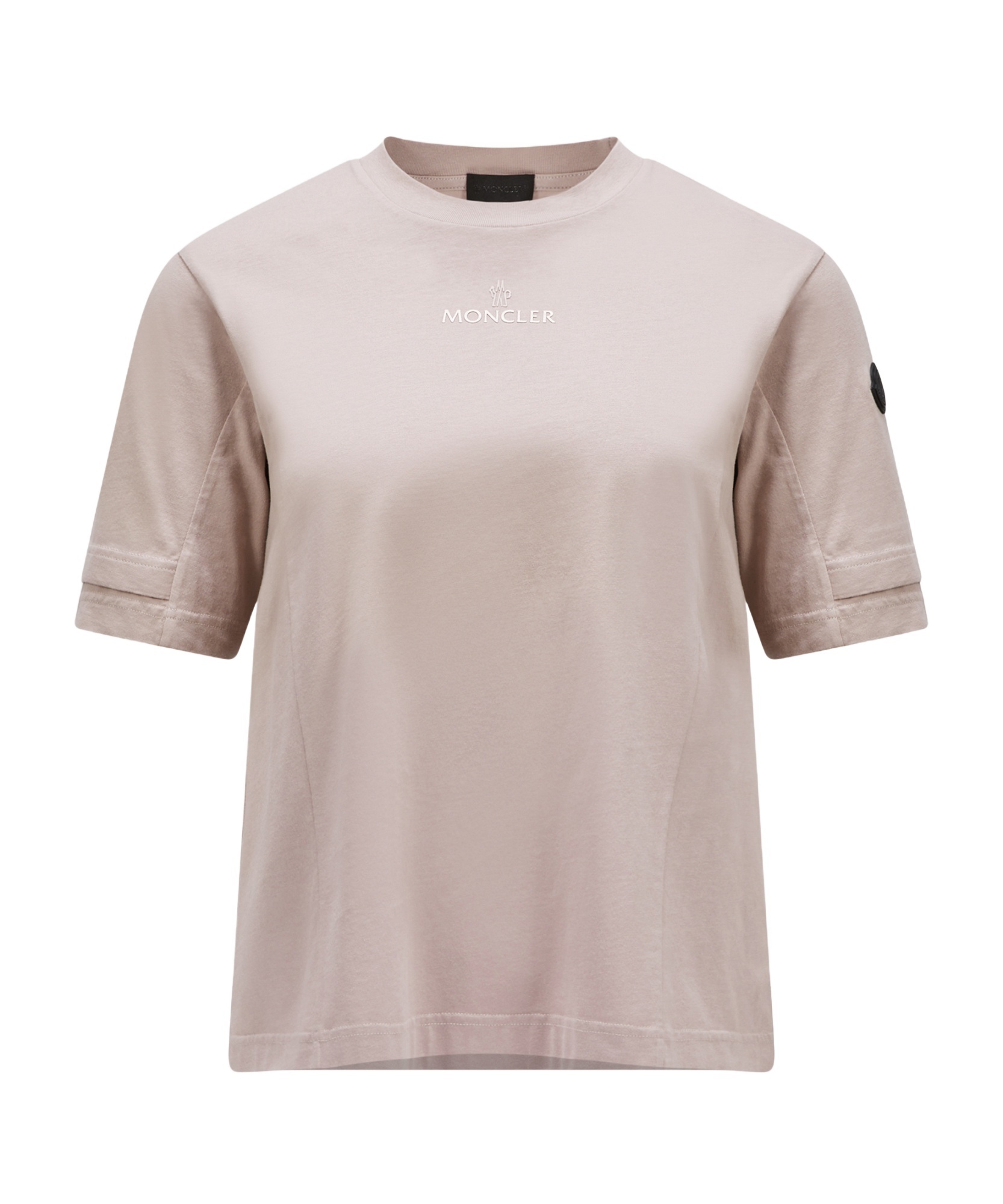 Moncler Logo-patch Cotton T-shirt In Nude