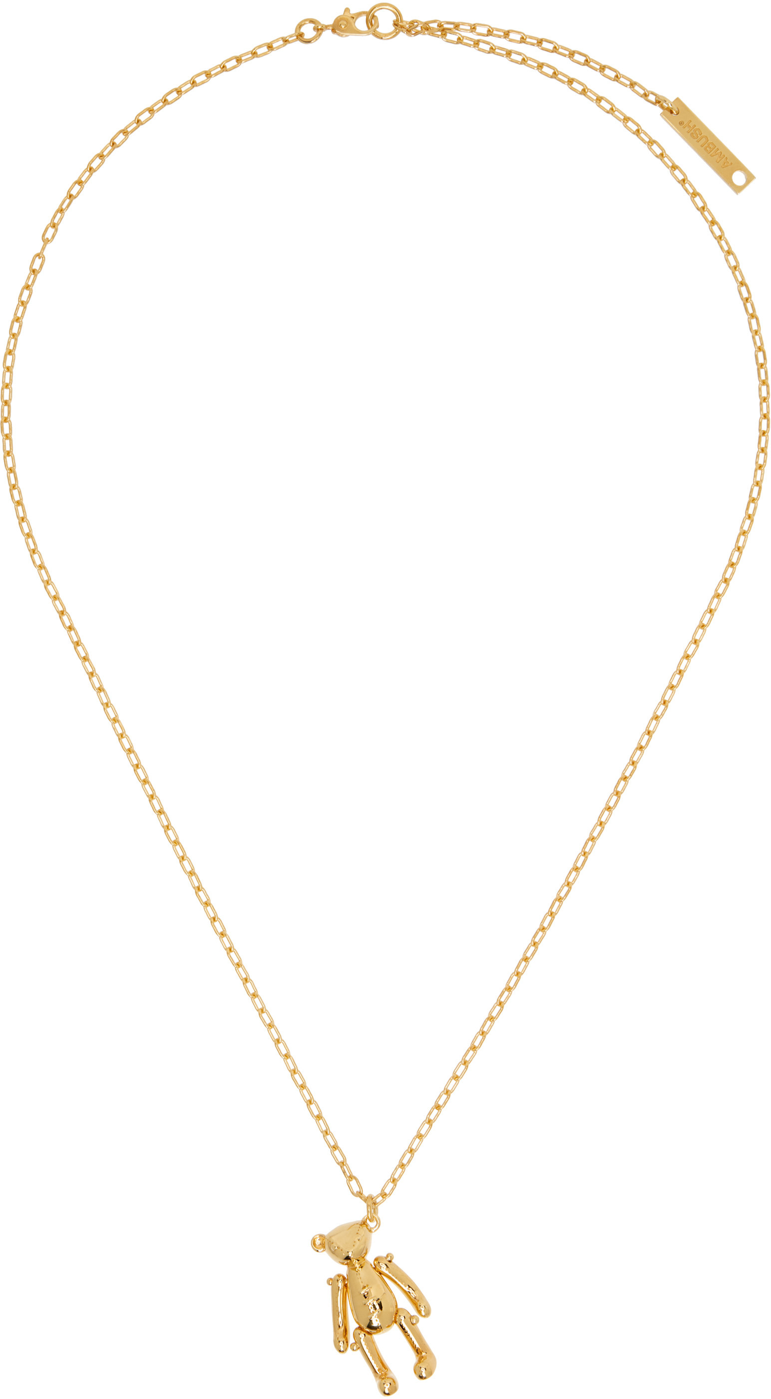 Ambush Gold Teddy Bear Charm Necklace In Yellow