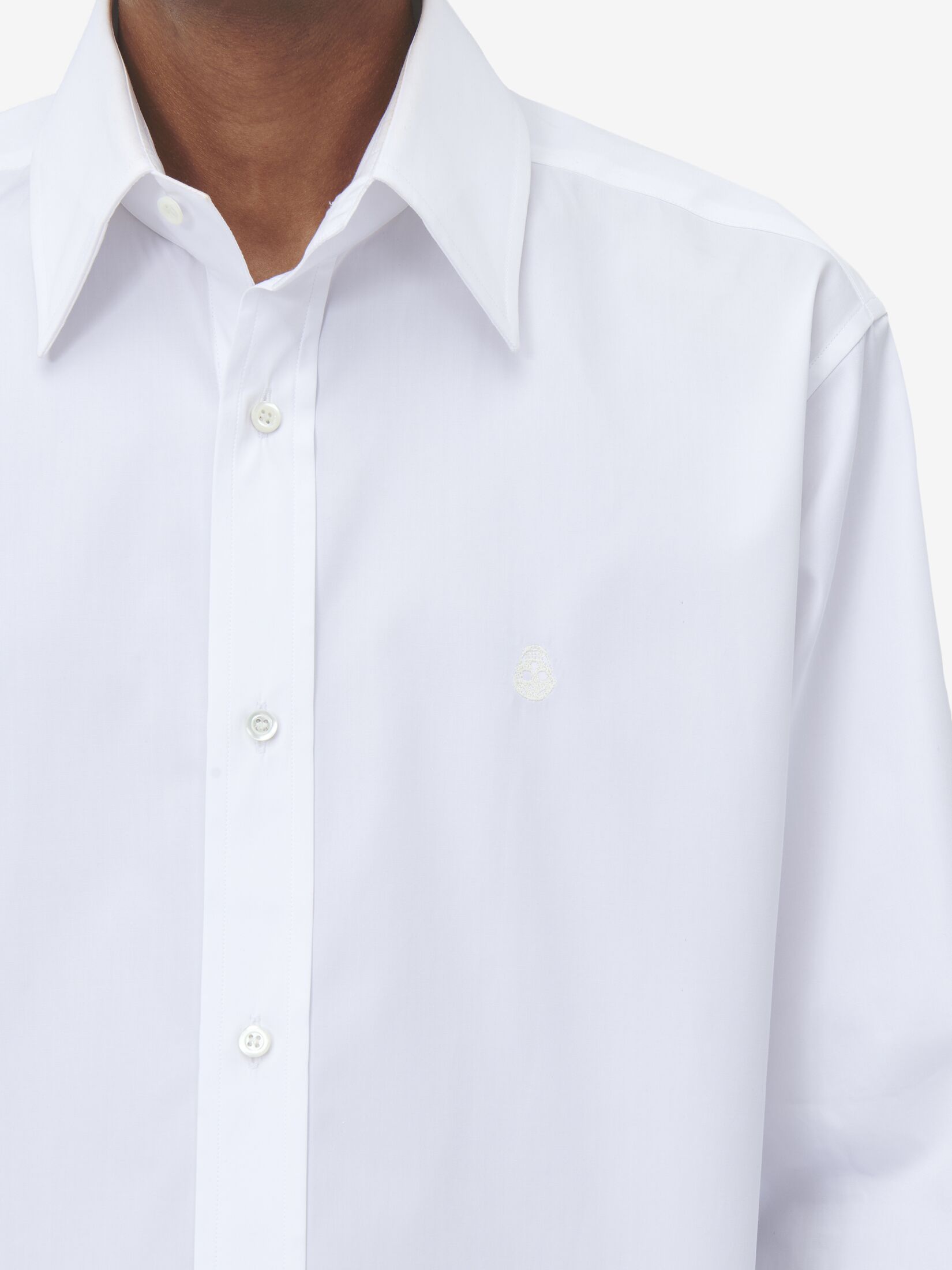 Alexander Mcqueen Long-sleeved Button Fastened Shirt In White