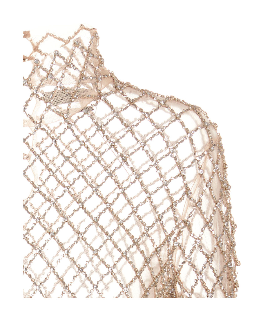 Isabel Marant Sheer Crystal-embellished Mesh Top In Nude