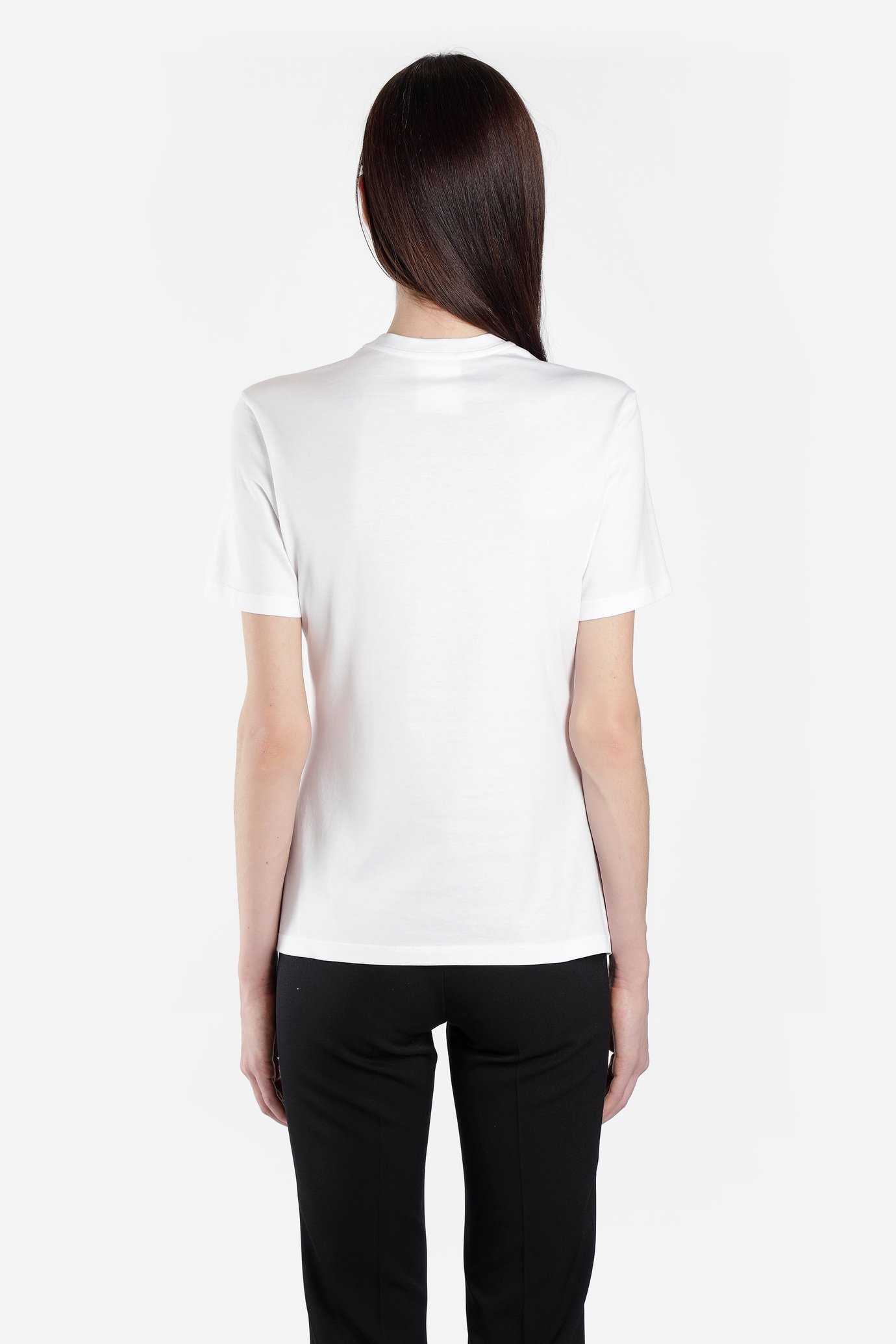 Versace Yang Mi's Logo T-shirt With Round Collar In White