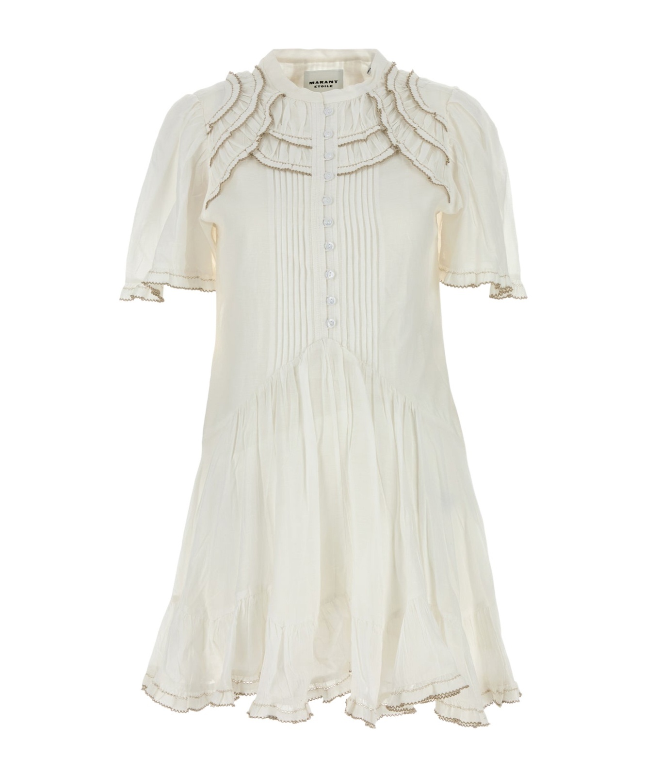 Isabel Marant Étoile Abito Celyana In Misto Cotone Bianco Donna In White