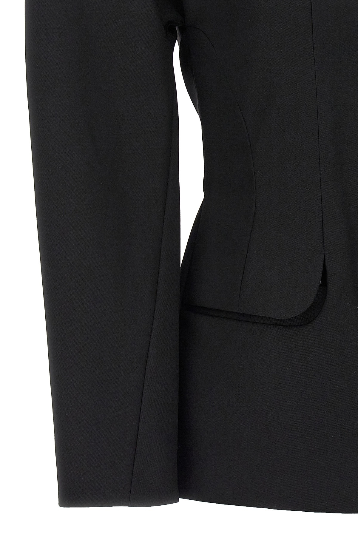 Jacquemus Belted Backless Casual Jacket In Black