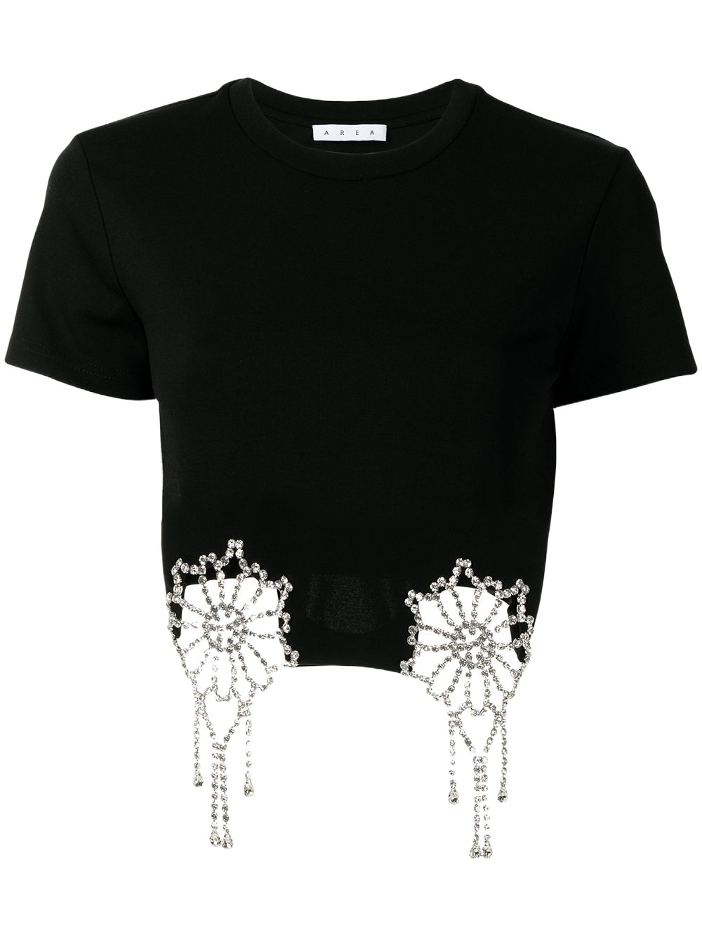 AREA CRYSTAL-EMBELLISHED CROPPED T-SHIRT 