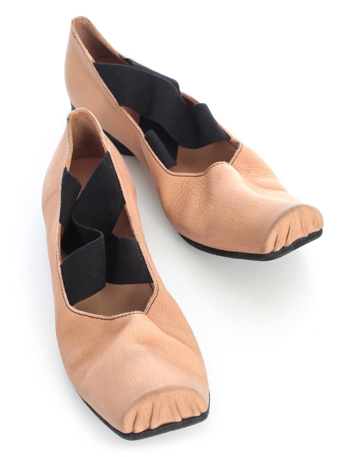 Uma Wang Square-toe Leather Ballerina Flats In Pink