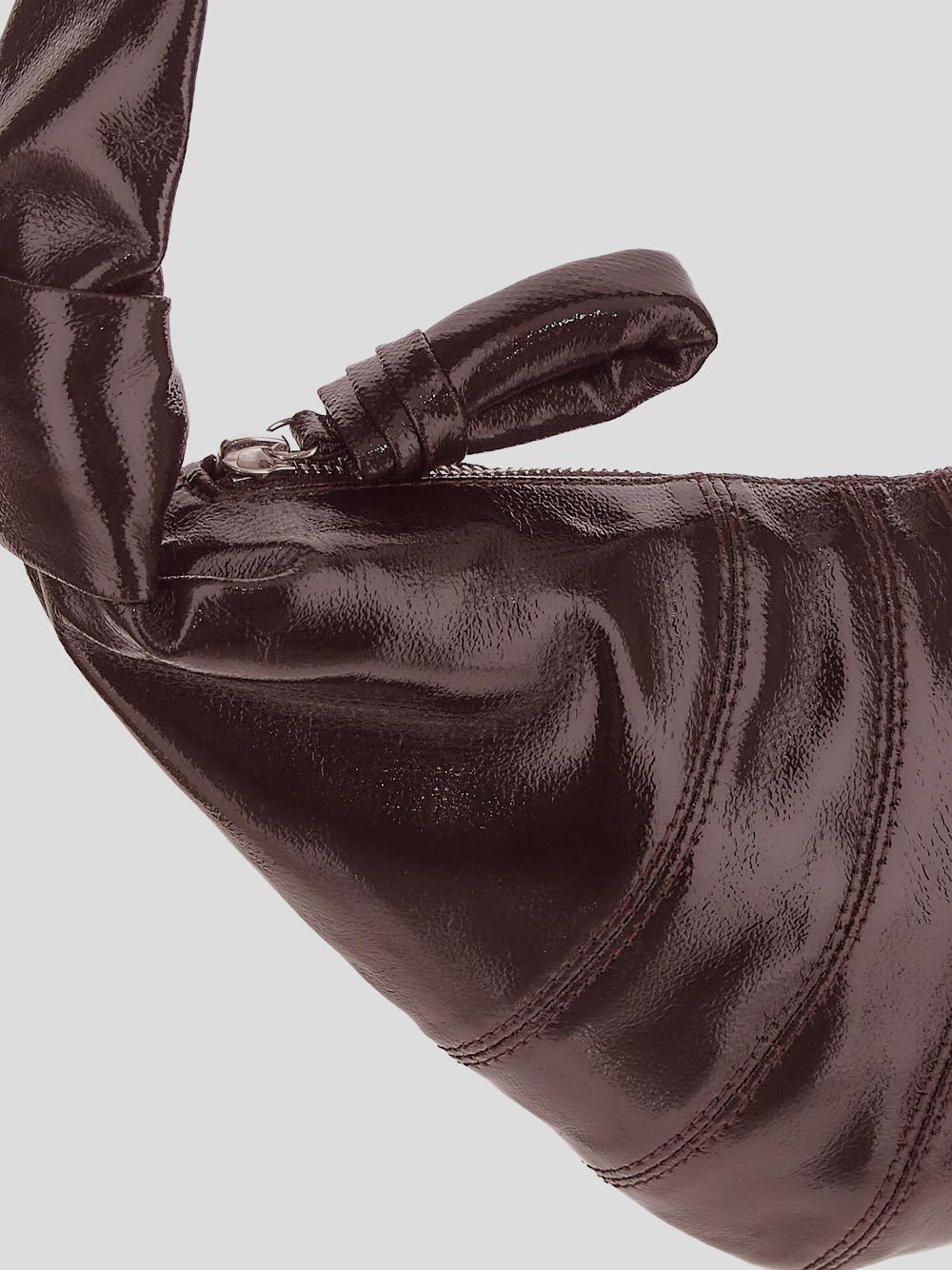 Lemaire Half-moon Leather Crossbody Bag In Black