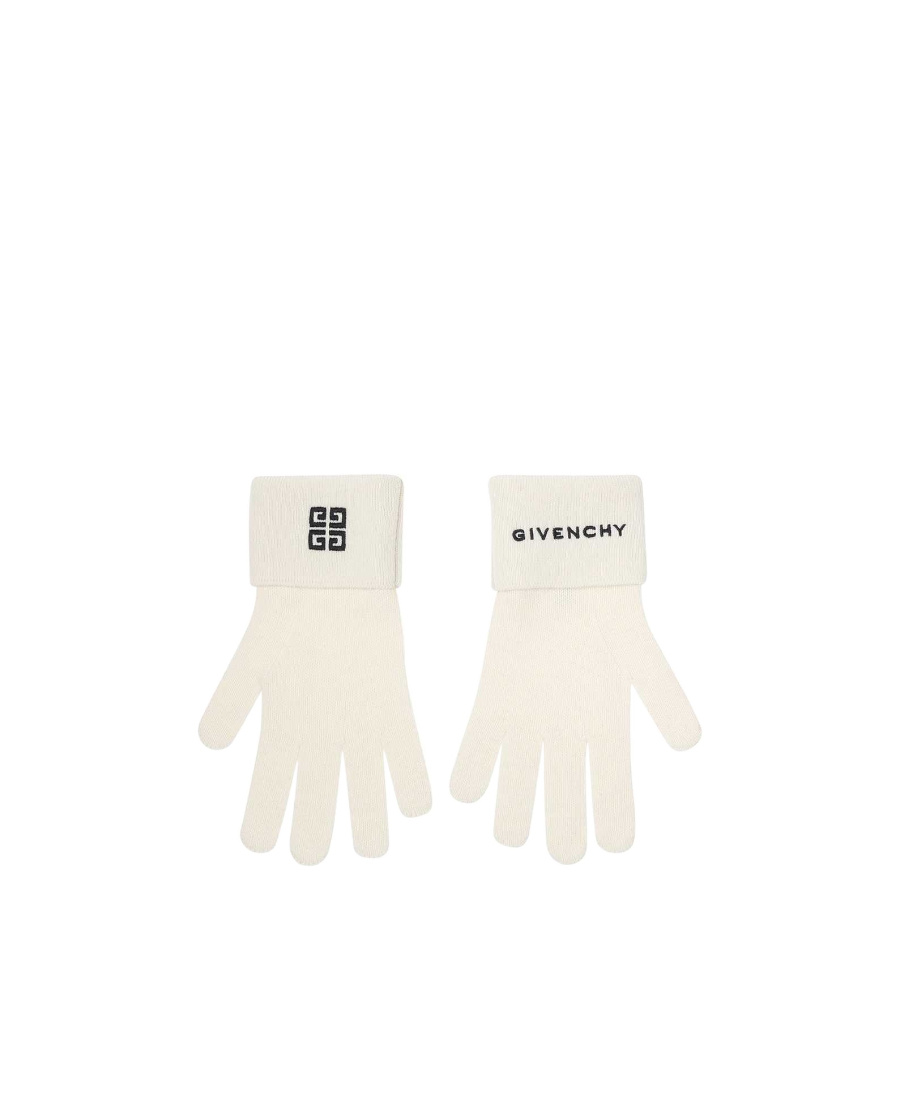 Givenchy Logo Gloves In White
