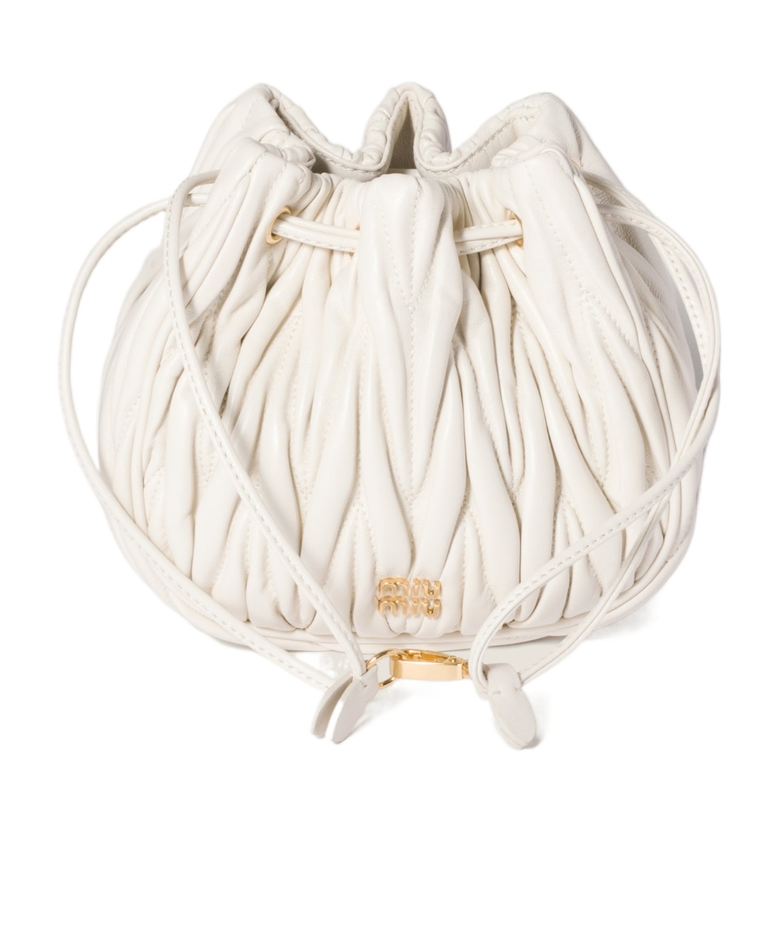 Miu Miu Matelassé Shoulder Bag In White