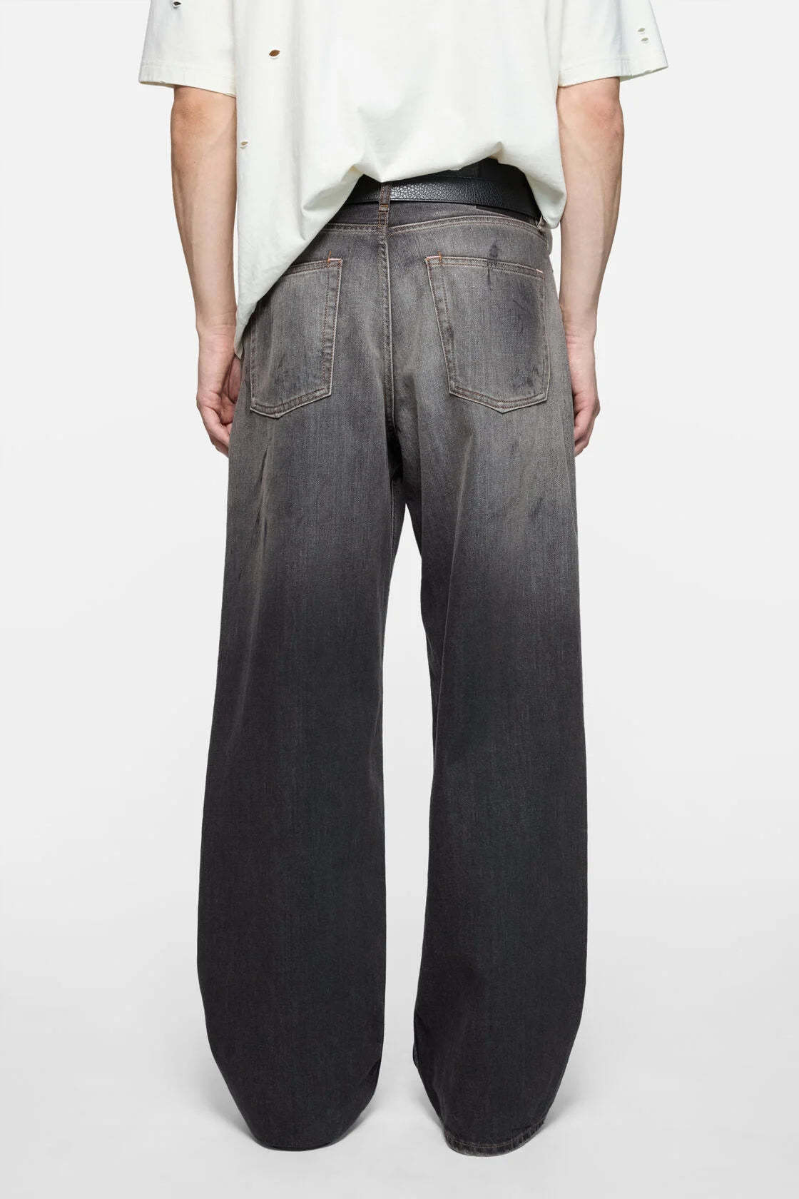 Acne Studios Denim Trousers With Belt Loops In Black