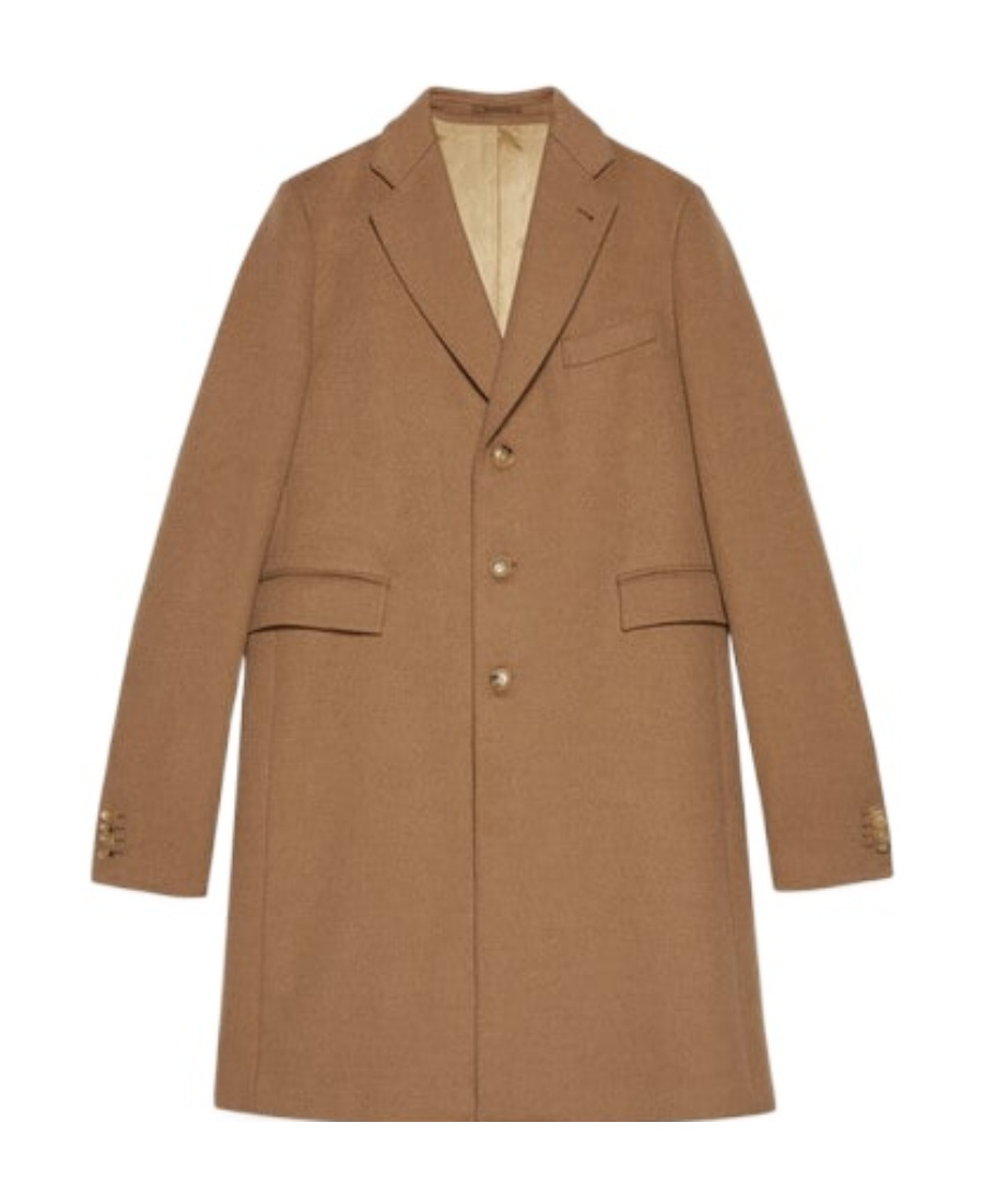 Gucci Single-breasted Camel Hair Coat In Brown