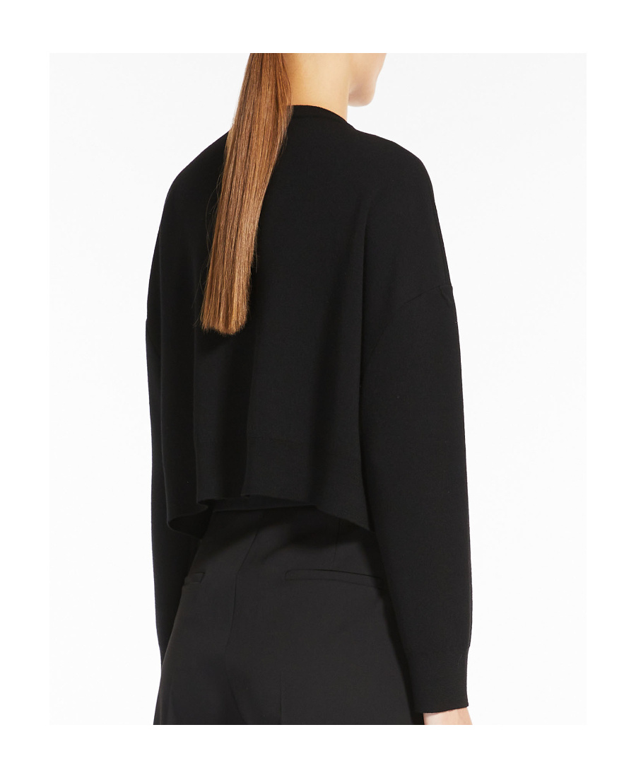 Max Mara Graphic-print Virgin Wool Jumper In Black
