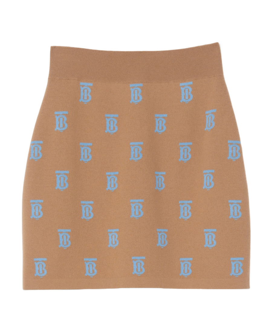 Burberry Monogram-print Jacquard Miniskirt In Pink