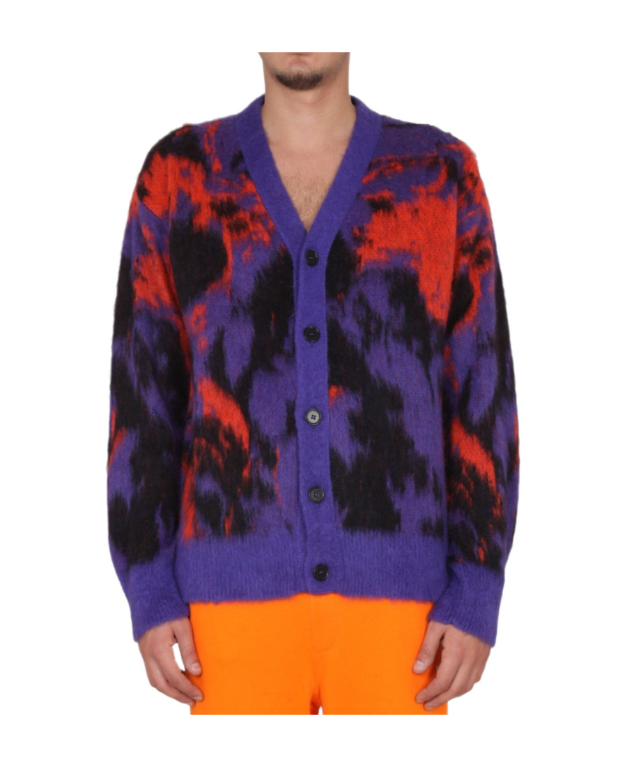 Msgm Cardigan In Misto Lana In Multicolor