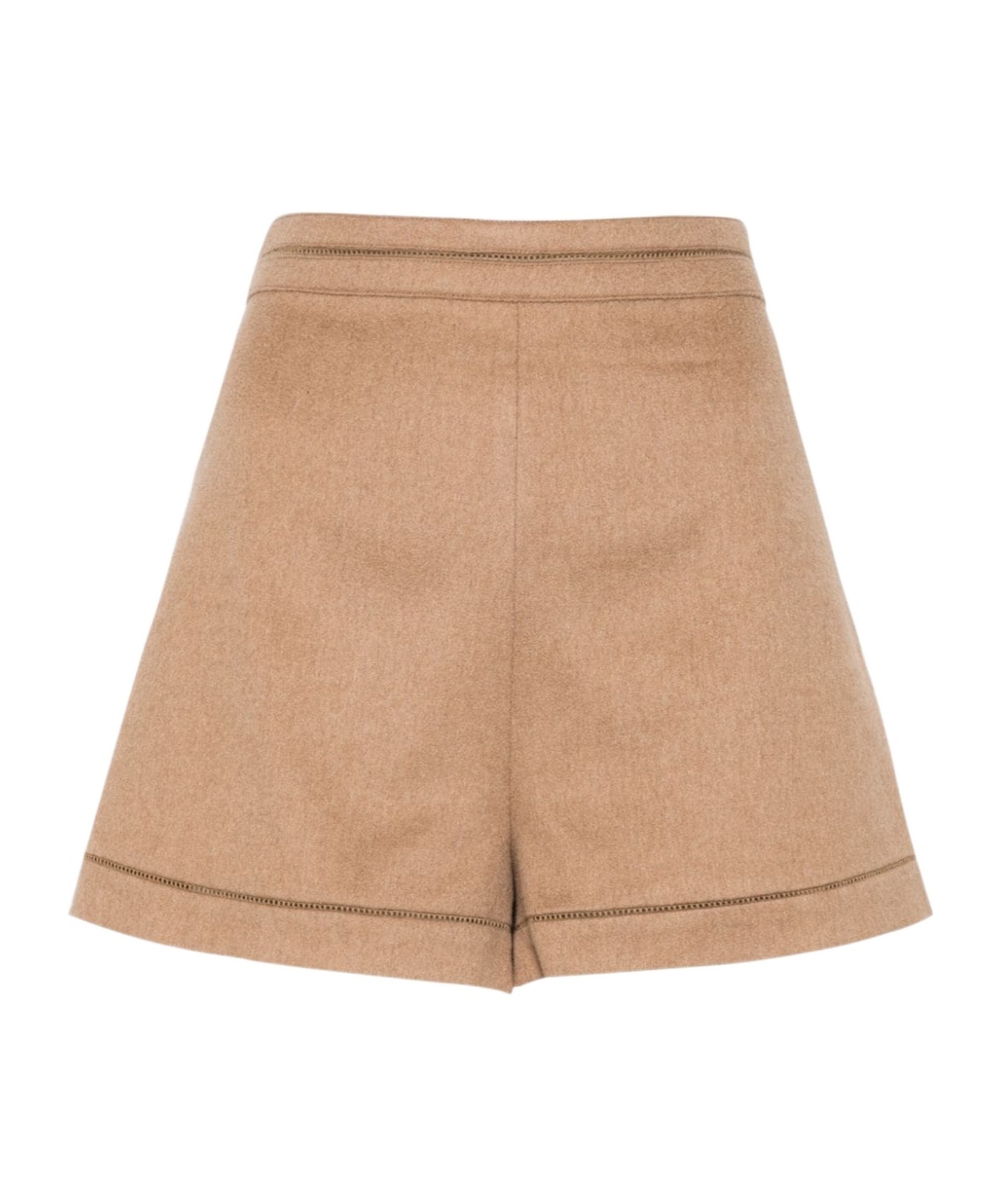Max Mara Adagio High Waist Knitted Shorts In Nude