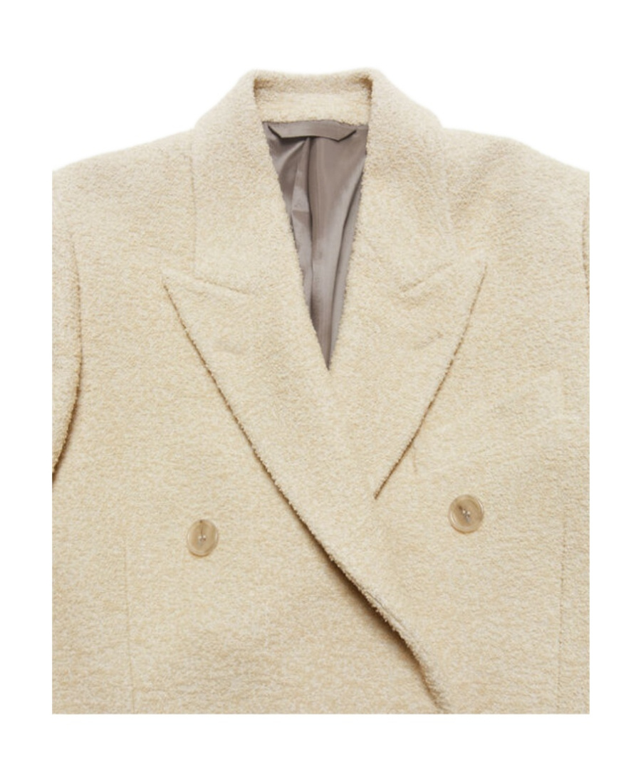 Acne Studios Textured Wool-blend Double-breasted Coat In Nude