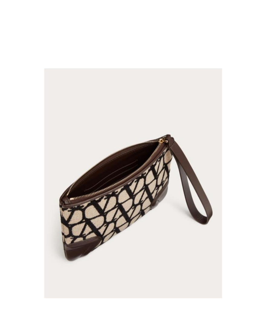 Valentino Toile Iconographe Clutch Bag In Black