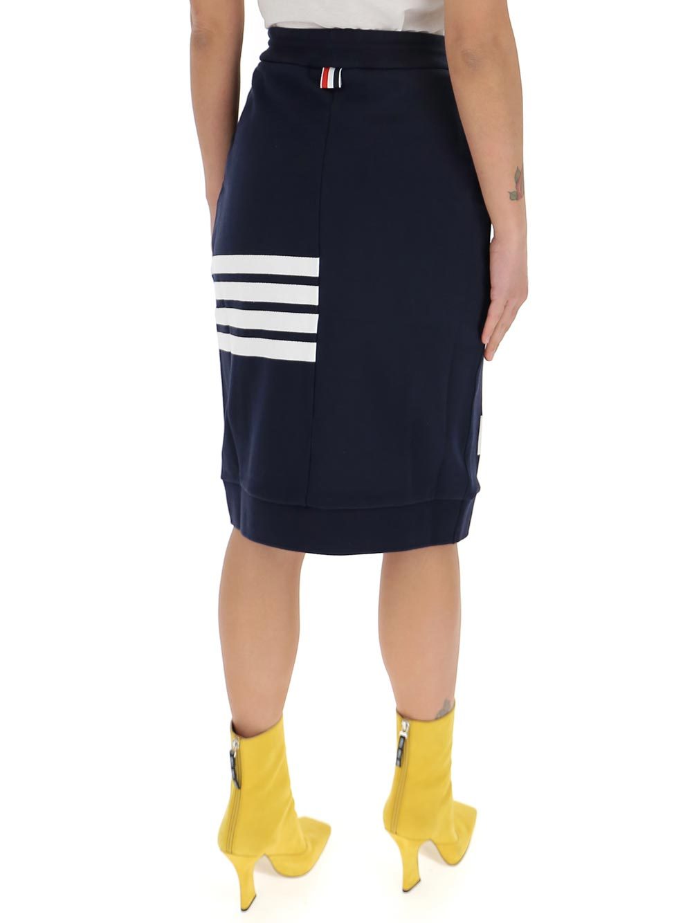 Thom Browne 4-bar Stripes Drawstring Skirt In Black
