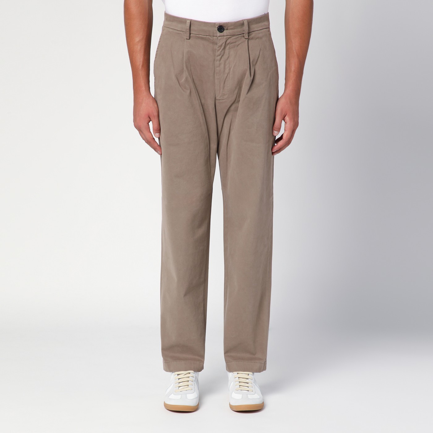 Department Five Department 5 Dove-coloured Cotton Trousers In Gray