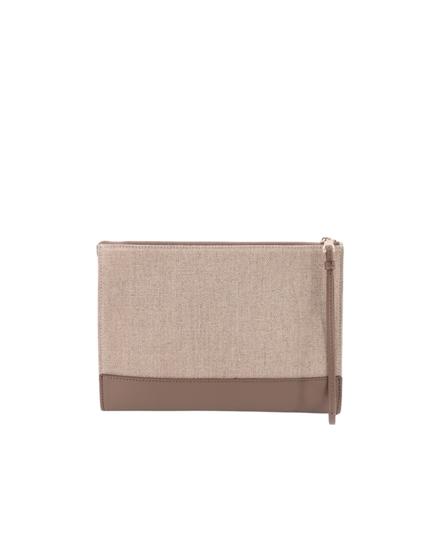 Chloé Two-tone Zipped Clutch Bag In Nude