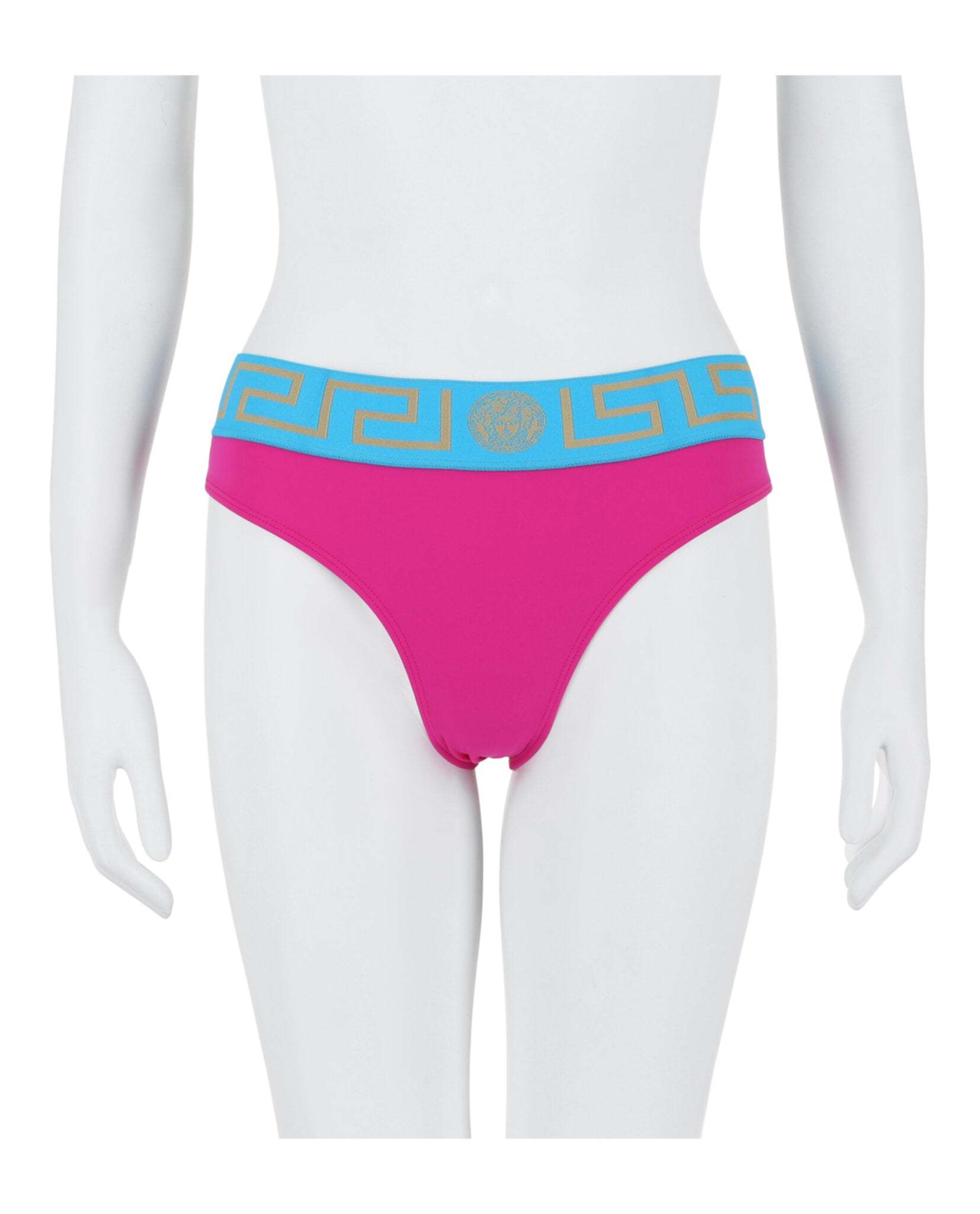 Versace Elastic Waist Bikini Swimsuit In Pink